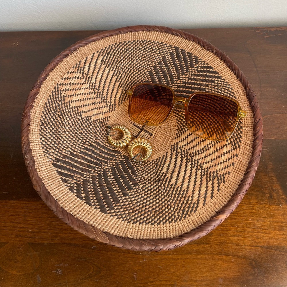 Vintage Hand Woven Wall Basket Decor
